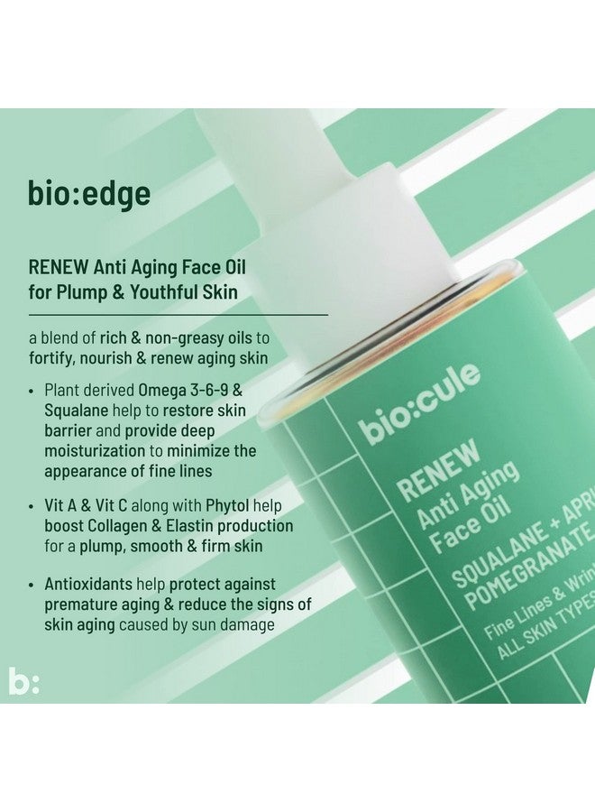 Biocule Renew Anti Aging Face Oil With Sugar Squalane Apricot & Pomegranate Oils Natural Facial Oil For Fine Lines & Wrinkle Repair Lightweight & Fast Absorbing Suitable For All Skin Types 15Ml - Image 5
