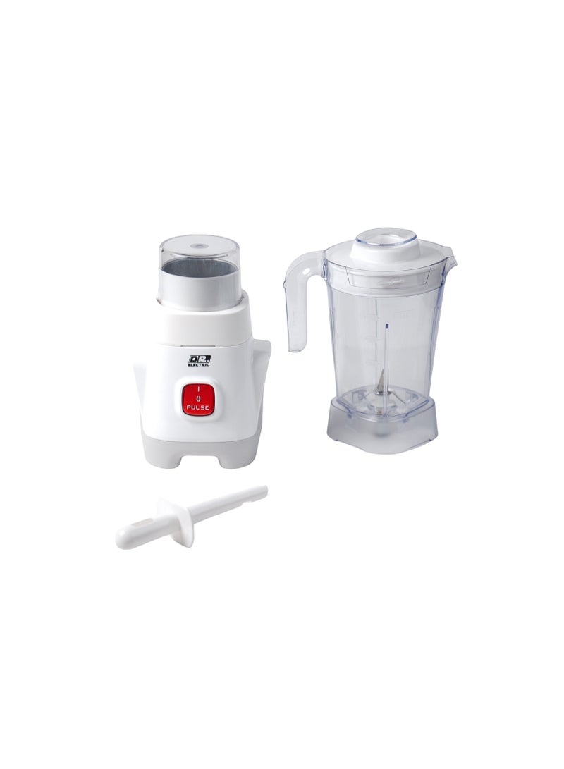 DR.ELECTRIC Electric Blender 2 in 1, 650W, 1.25L, 2 Speeds with Pulse, Stainless Steel Blades, with Grinder, White, DR.6503 - Image 5