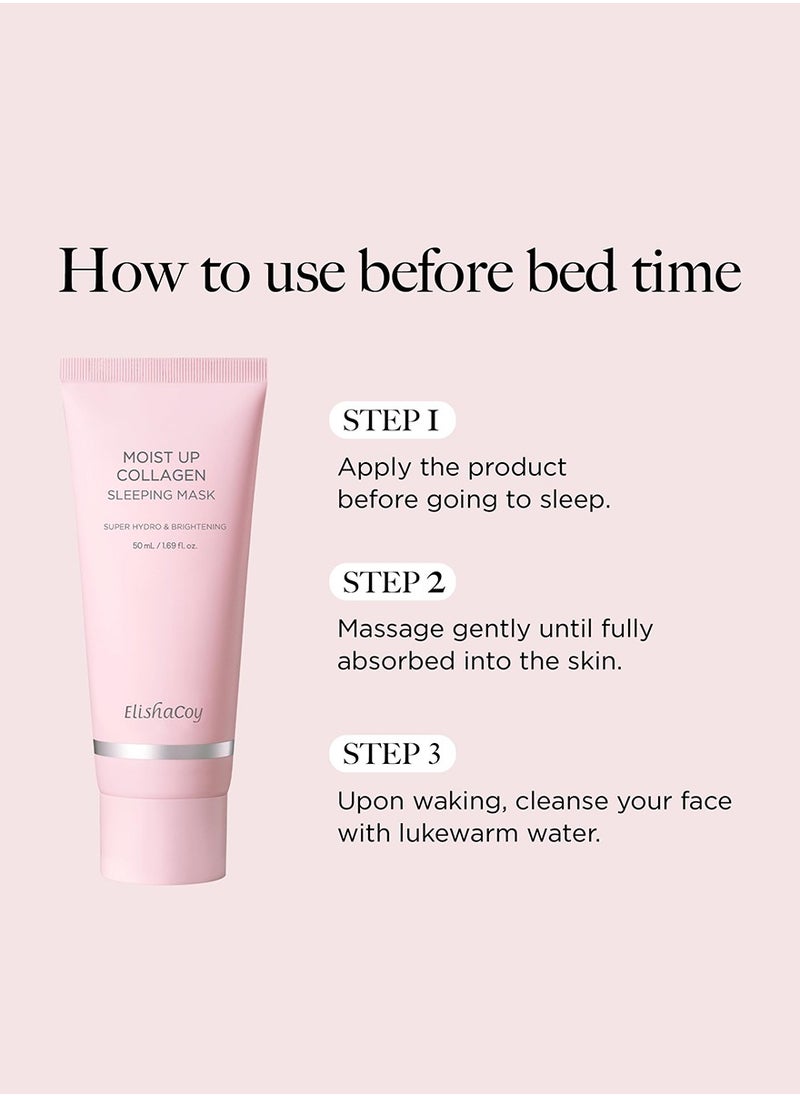 elishacoy - Collagen Sleeping Face Mask, skincare, hydrating, and brightening overnight cream with Vitamin E, anti-aging moisture, 50 ml. - Image 1