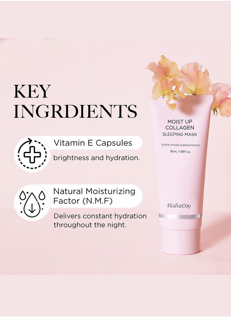 elishacoy - Collagen Sleeping Face Mask, skincare, hydrating, and brightening overnight cream with Vitamin E, anti-aging moisture, 50 ml. - Image 1