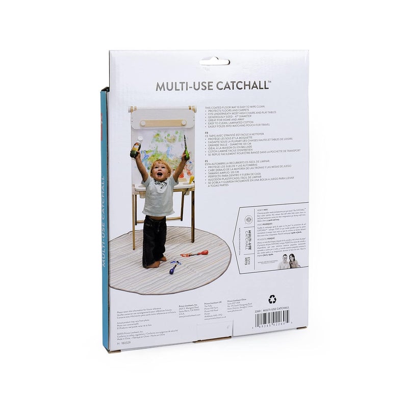 Prince Lionheart MultiPurpose Catchall Round Splat Mat Gray Stripe Great for Meal or Craft Time Easy Clean Up 4775x4775 Inch Pack of 1 - Image 4