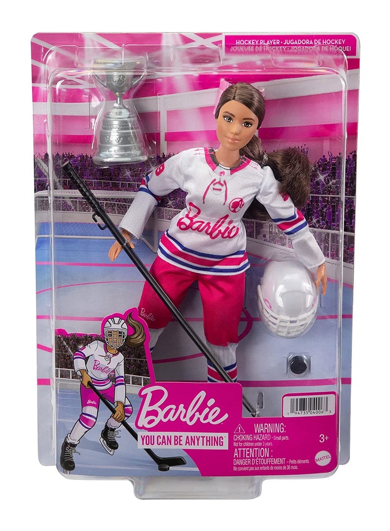 Barbie Made To Move Hockey Player Doll HFG74 - Image 3