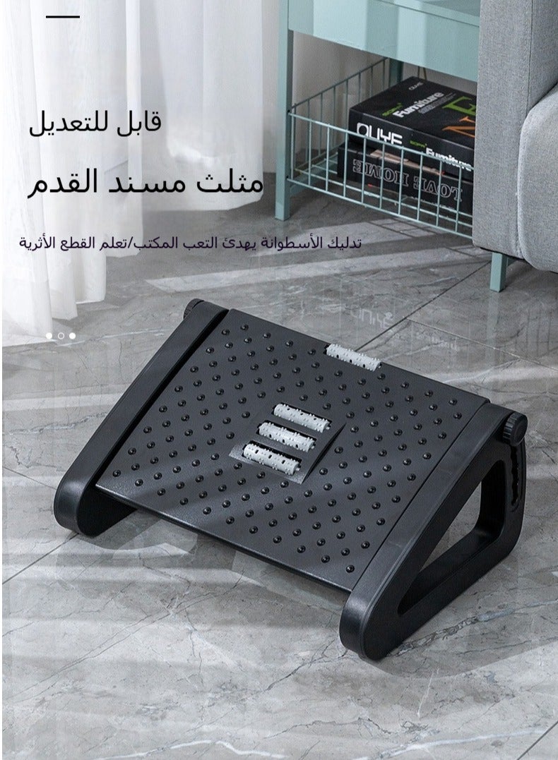 ماركة غير محددة مسند قدم مكتبي قابل للتعديل بـ 3 مستويات - داعم فقري مضاد للانزلاق تحت المكتب، يخفف تنميل الساقين،  - Image 2