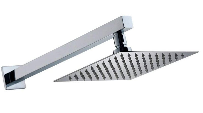 SBD Ultra Thin SS Square 304mm (12"X12") Rain Shower Head with 450mm (18") Long SS Square Shower Arm Combo (Steel Grade 304 Super Heavy) - Image 1
