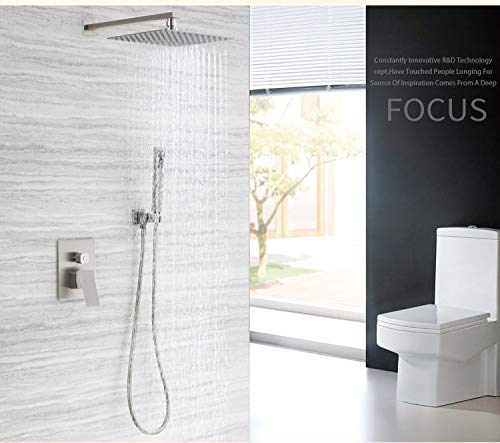 SBD Ultra Thin SS Square 304mm (12"X12") Rain Shower Head with 450mm (18") Long SS Square Shower Arm Combo (Steel Grade 304 Super Heavy) - Image 2