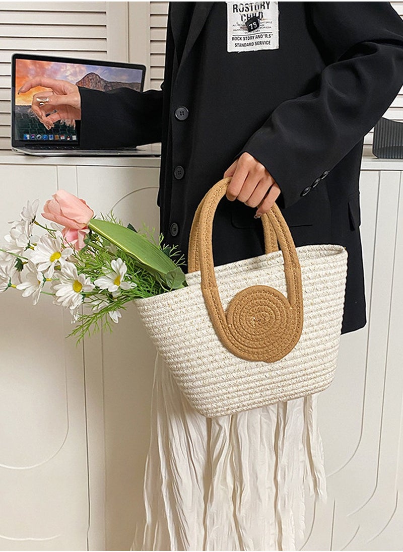 Beirui Gift bag,Cotton Thread Woven Tote Bag,Fashion Shopping Bag,Fashion Storage Bag,Suitable for Gift,Shopping,Clothes Matching,Dining Bag,Outdoor Excursion  - Image 1