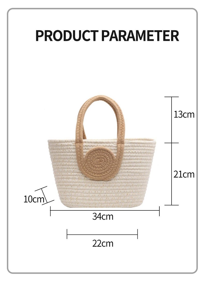 Beirui Gift bag,Cotton Thread Woven Tote Bag,Fashion Shopping Bag,Fashion Storage Bag,Suitable for Gift,Shopping,Clothes Matching,Dining Bag,Outdoor Excursion  - Image 3