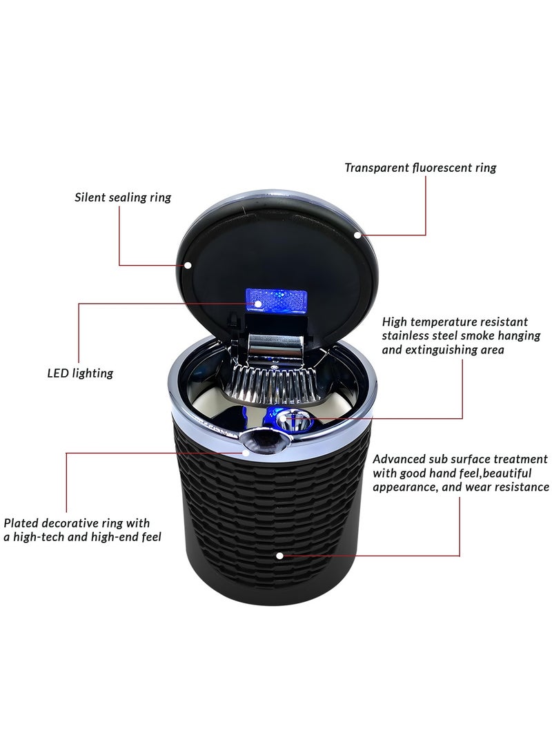 3XR Car Ashtray with Blue LED Light – Portable Holder for Vehicle Interior - Image 3
