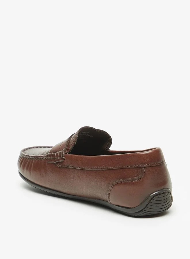 Mister Duchini BROWN Boys Textured Slip-On Moccasins for Men