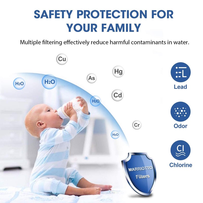 Marriotto Water Filters For Ge Refrigerators Smart Water Filters For Refrigerators Nsf 42 Certified Cartridges Compatible With Mwf Mwfa Mwfp Gwf Gwfa 46-9991 Hdx Fmg-1 Wfc1201 4 Pack - Image 3