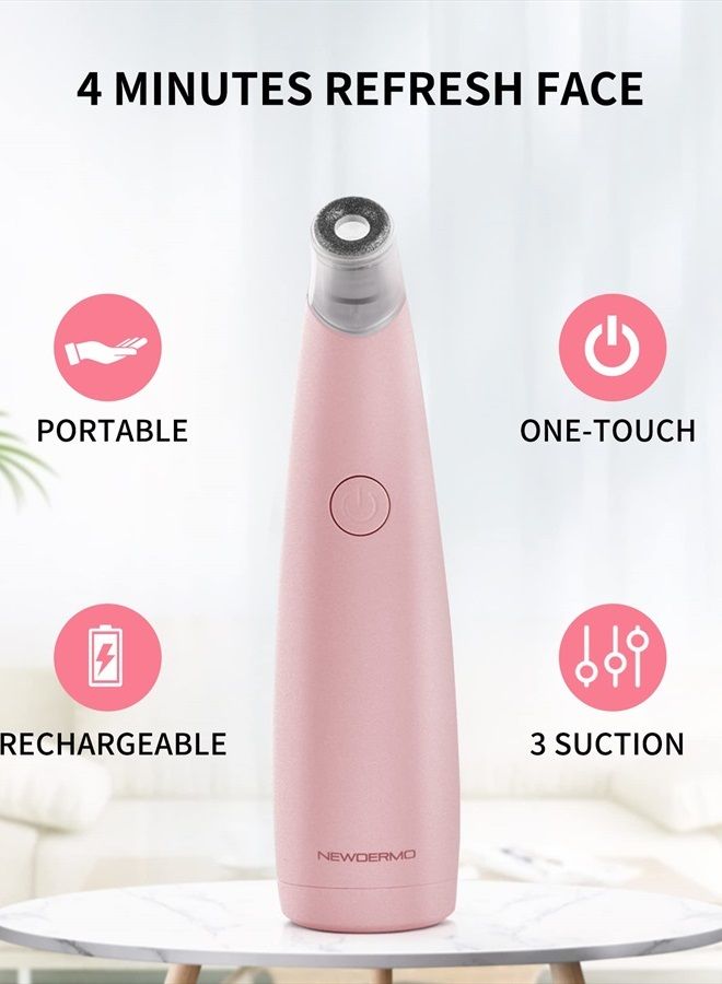 NEWDERMO 2-in-1 Microdermabrasion Machine for Facial, Diamond Microdermabrasion Device USB Rechargeable - Advanced Home Facial Treatment Machine (Pink) - Image 5
