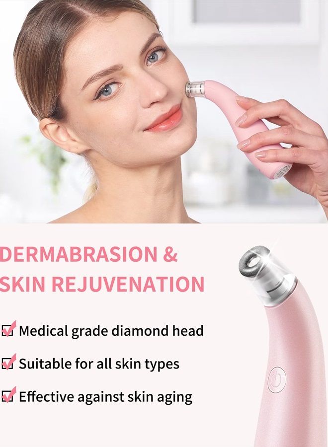 NEWDERMO 2-in-1 Microdermabrasion Machine for Facial, Diamond Microdermabrasion Device USB Rechargeable - Advanced Home Facial Treatment Machine (Pink) - Image 2