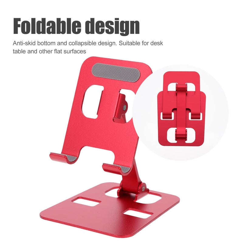 Adjustable Aluminum Alloy Foldable Phone Stand Tablet Holder Desktop Bracket China Red - Image 4