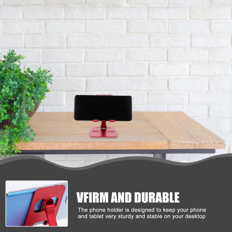 Adjustable Aluminum Alloy Foldable Phone Stand Tablet Holder Desktop Bracket China Red - Image 5