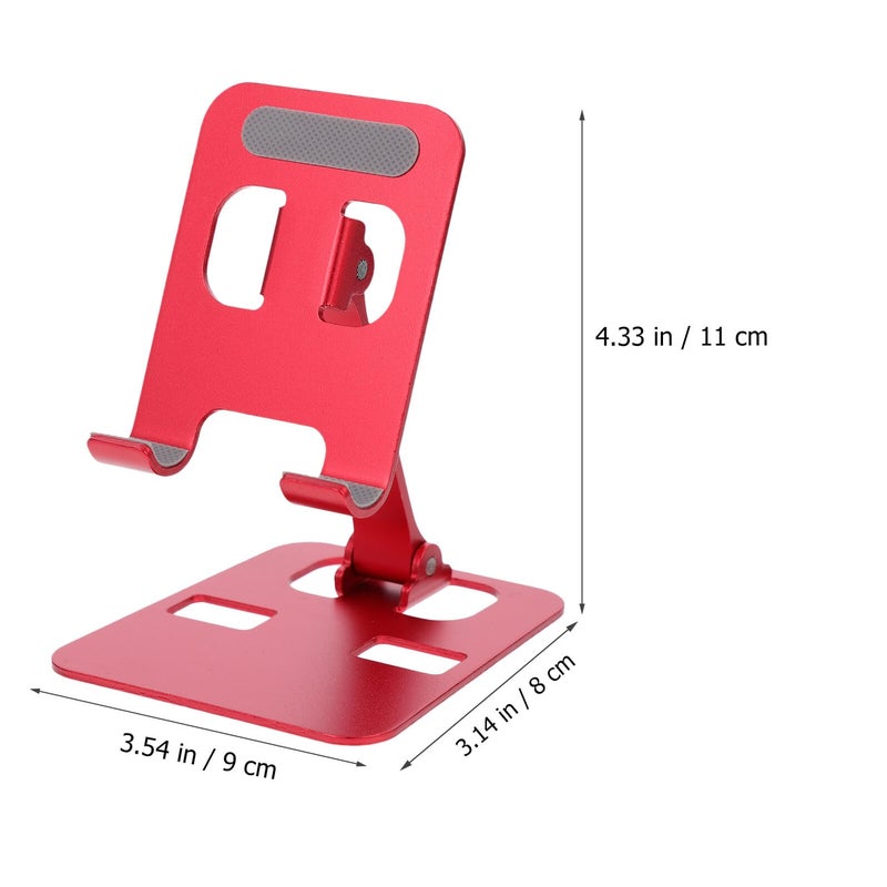 Adjustable Aluminum Alloy Foldable Phone Stand Tablet Holder Desktop Bracket China Red - Image 3