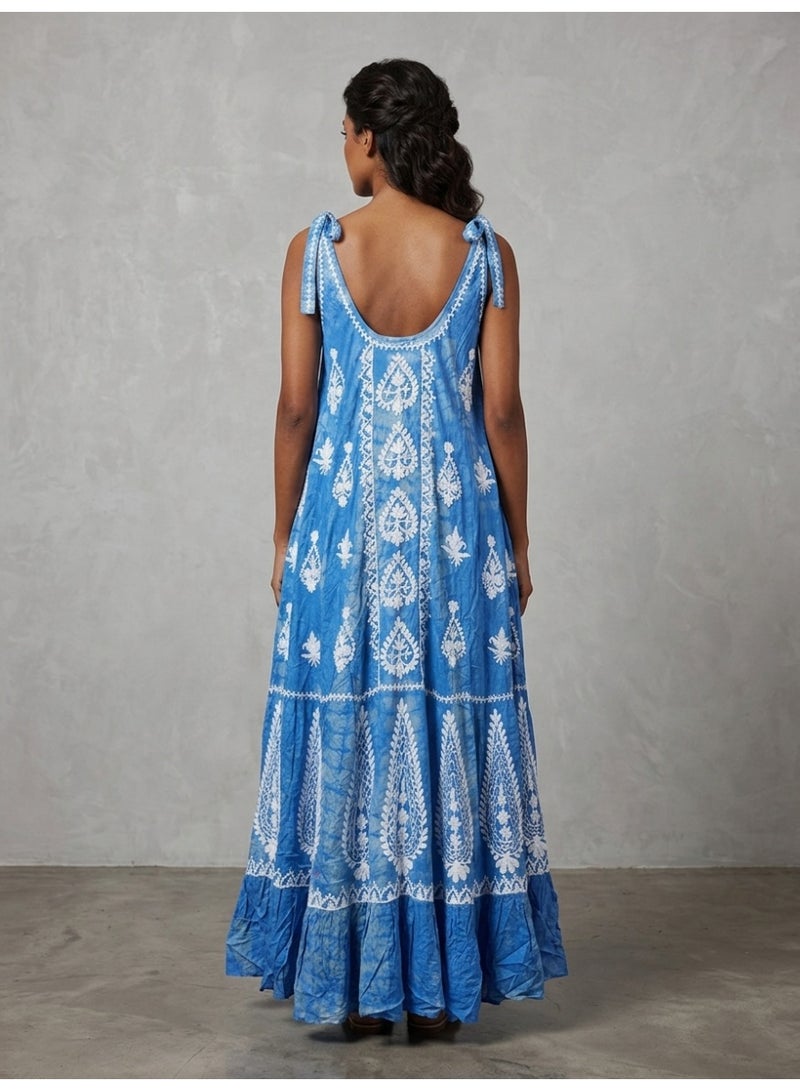 Alaya Hand Embroidered Chikankari Modal Kaftan-AL3879 - Image 2