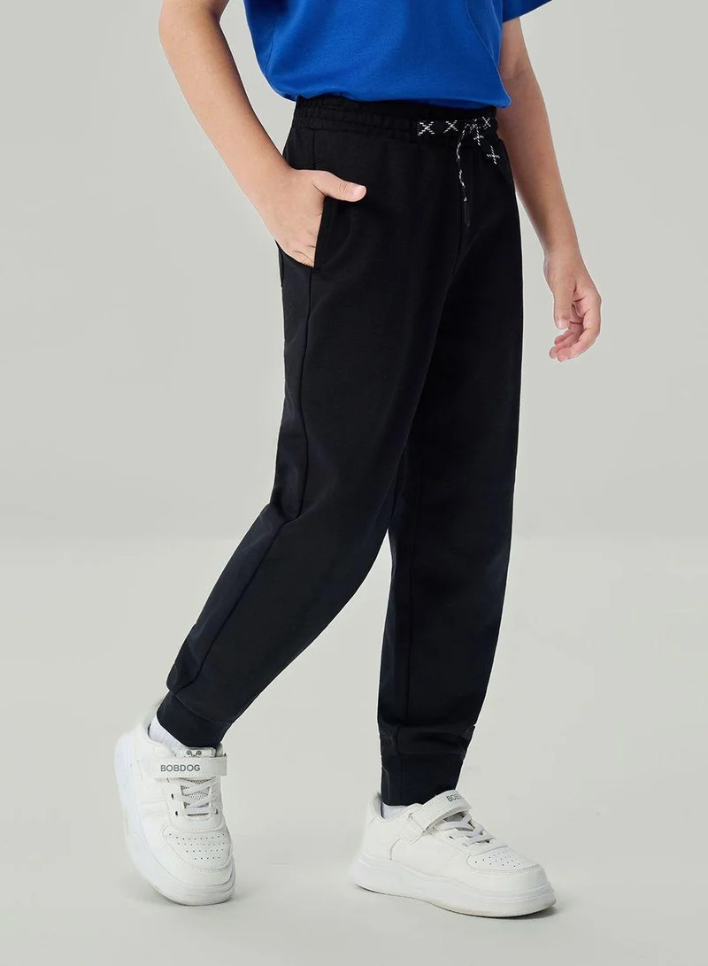 Giordano Kid's Regular Taper Stretch Interlock Jogger with Elastic Waist