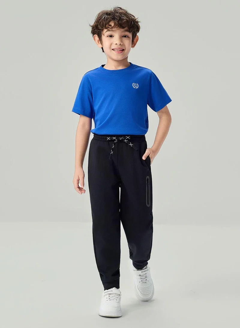 Giordano Kid's Regular Taper Stretch Interlock Jogger with Elastic Waist