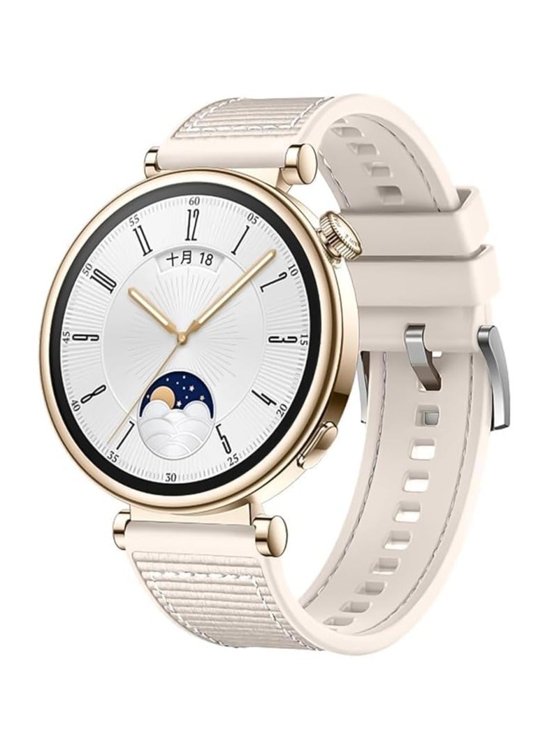 22mm Smart Watch Band Compatible with Huawei Watch GT 3 Pro 46mm/GT4 46mm/Huawei Watch 3 46mm Band/Samsung Galaxy Watch 3 45mm Strap/Galaxy Watch 46mm Hybrid Silicone Nylon Strap COLOR STARLIGHT - Image 2