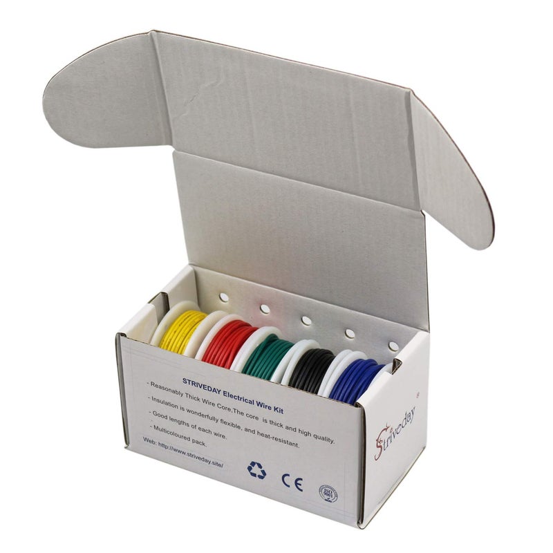 striveday 18 AWG Flexible Hook Up Wire - 1007 Tinned Copper Stranded Cable, 300V High Temp Resistant, for DIY Electronics, LED, Robotics, Automotive - Image 2