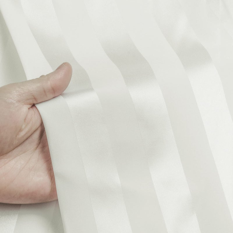 Lonxu Mens Silk Satin Pajamas Set Sleepwear Loungewear White L - Image 5