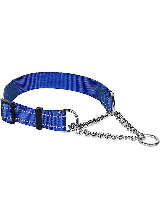 طوق عاكس فائق النعومة للكلاب مع جرس - طوق عاكس من النايلون مارتينجال قابل للتعديل من 14 إلى 20 بوصة للكلاب الصغيرة والمتوسطة الحجم (أزرق) - Image 2