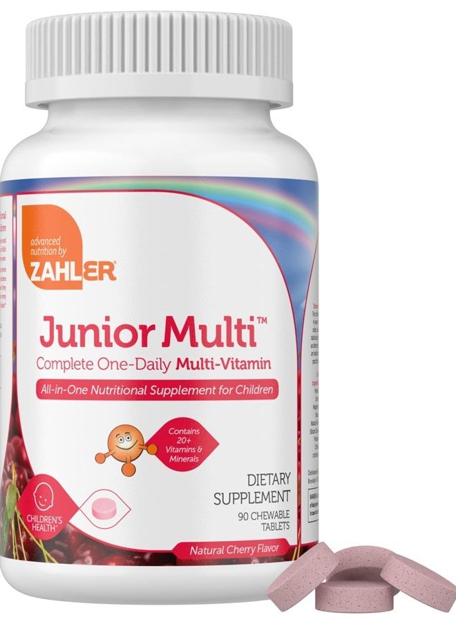 Zahler Kids Multivitamin Chewable Vitamin Tablet - Complete One Daily Kids Vitamins Supplement - Contains 20+ Minerals & Vitamins for Kids & Toddlers - Kosher Multivitamins Cherry Flavor (90) - Image 1