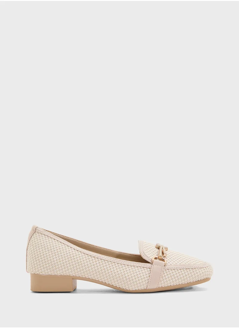 Pink Step Horsebit Tweed Loafer