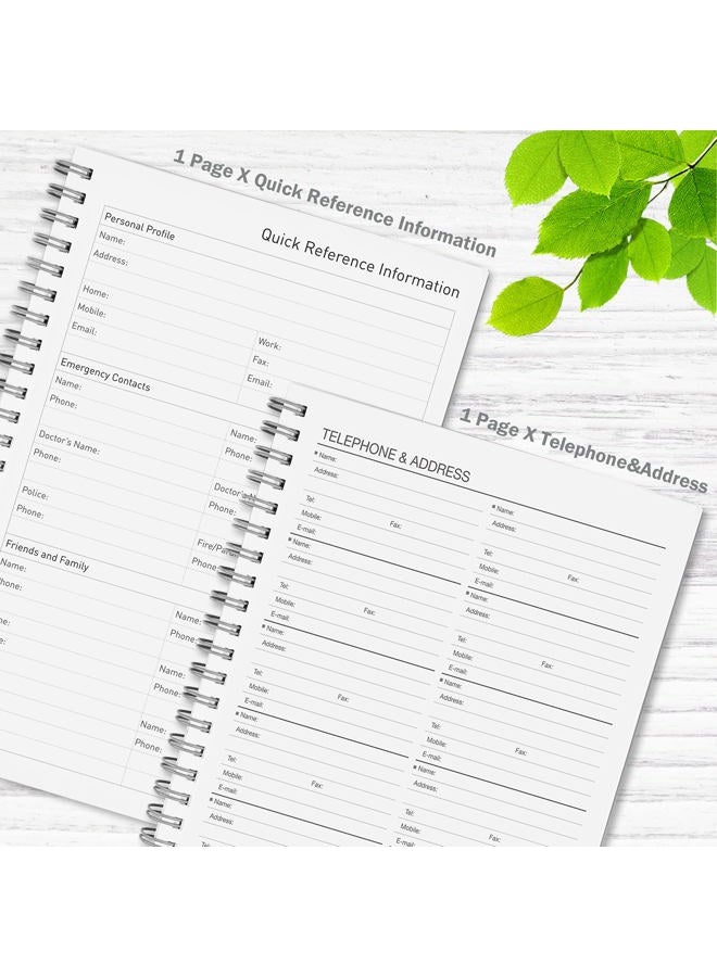 ASTEN Daily Planner Undated, To Do List Notebook Hourly Schedules Spiral Appointment Planner for Men and Women,PVC Hardcover,Elastic Closure, Inner Pocket 8.3" x 5.8" (Gray) - Image 5