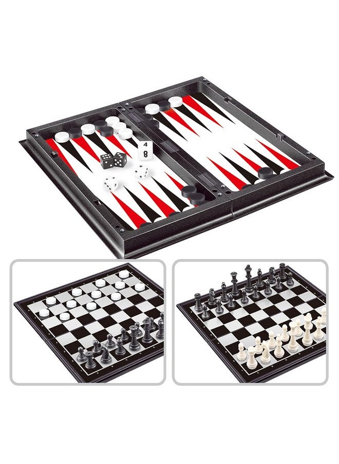 WEofferwhatYOUwant 3-In-1 Magnetic Travel Chess Set. Great Value Has Backgammon And Checkers. 10 By 10 Inches  - Image 5