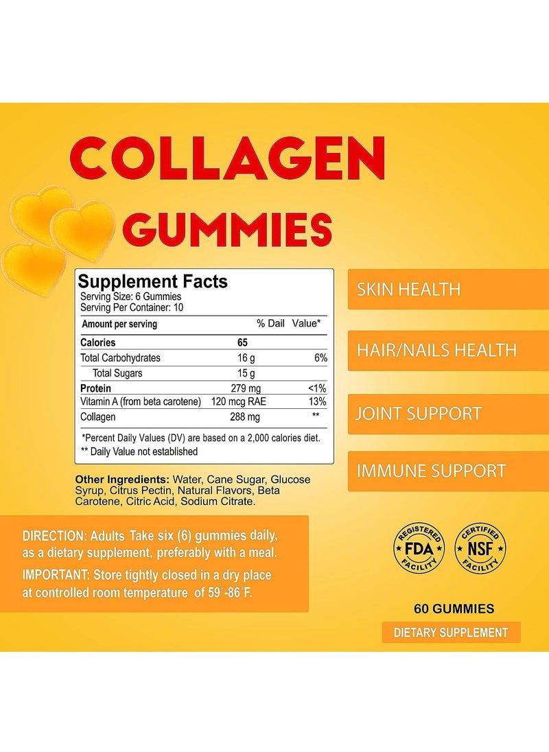 alfa vitamins ALFA VITAMINS Collagen Gummies with Vitamin A for Skin Health, Hair & Nails Growth Supplement for Men and Women, Non-GMO, Gelatin-Free - 60 Gummies  - Image 2