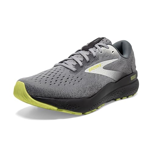 Brooks Men’s Ghost 16 Neutral Running Shoe - Primer/Grey/Lime - 10 Medium - Image 1