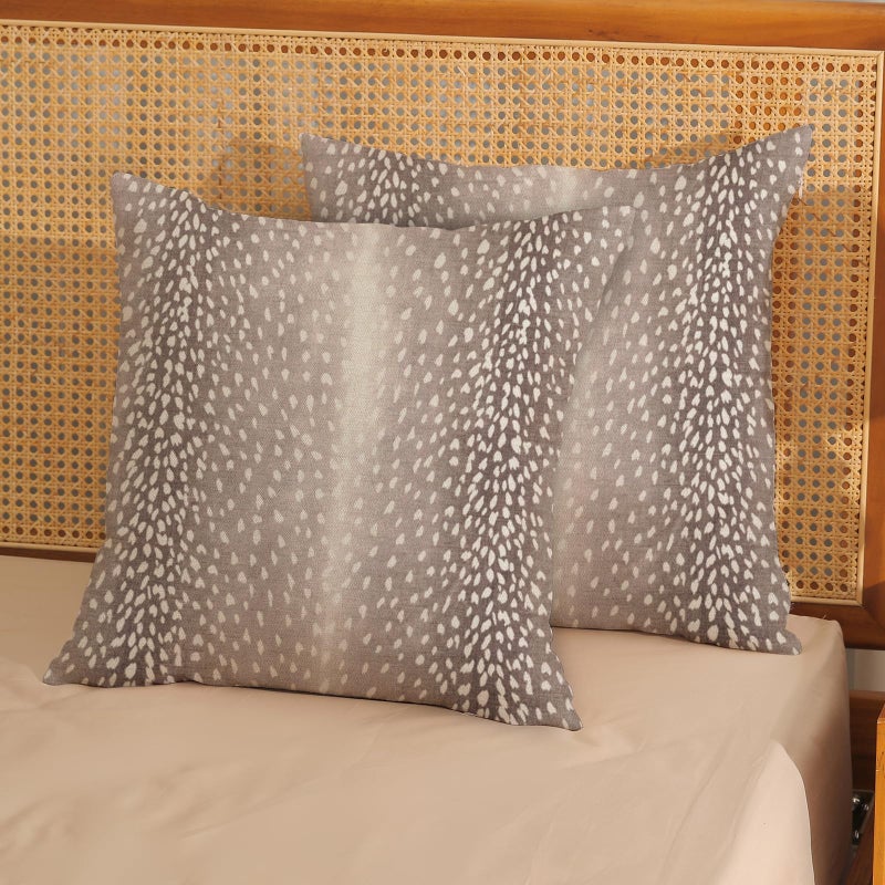 JEFERSO Animal Print Pillow Covers 18x18 Inch Set of 2 Brown Antelope Throw Pillows Modern Animal Print Neutral Decorative Pillow Cases Outdoor Farmhouse Linen Decor Cushion Case for Couch Sofa Room - Image 2