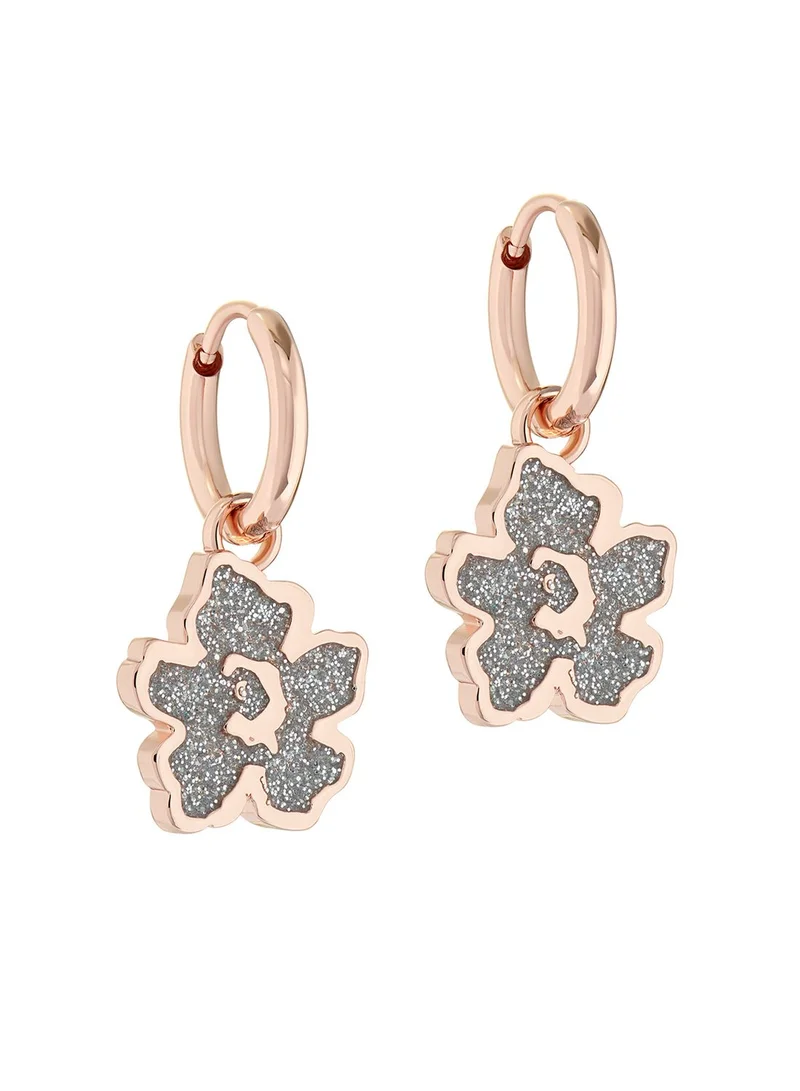 Ted Baker Larli Magnolia Lillifora Enamel Huggie Earrings