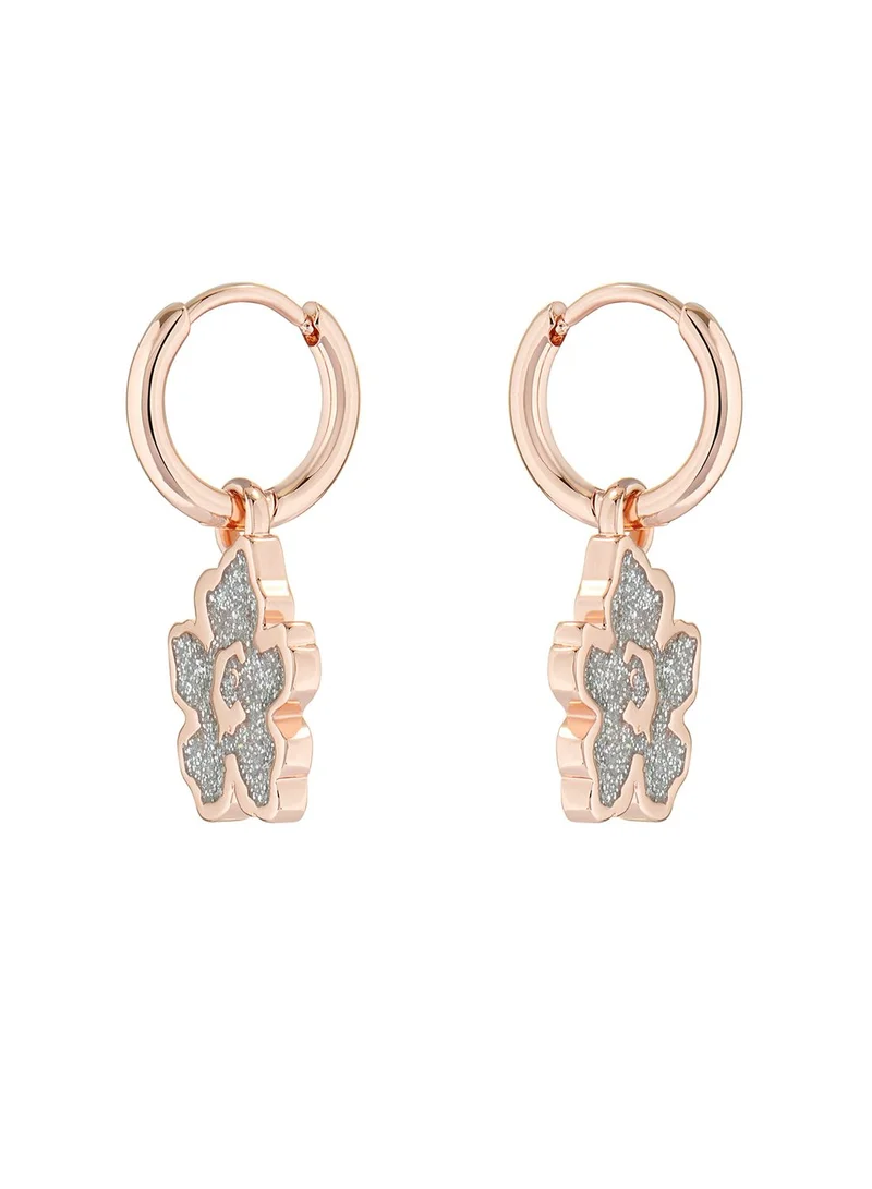 Ted Baker Larli Magnolia Lillifora Enamel Huggie Earrings