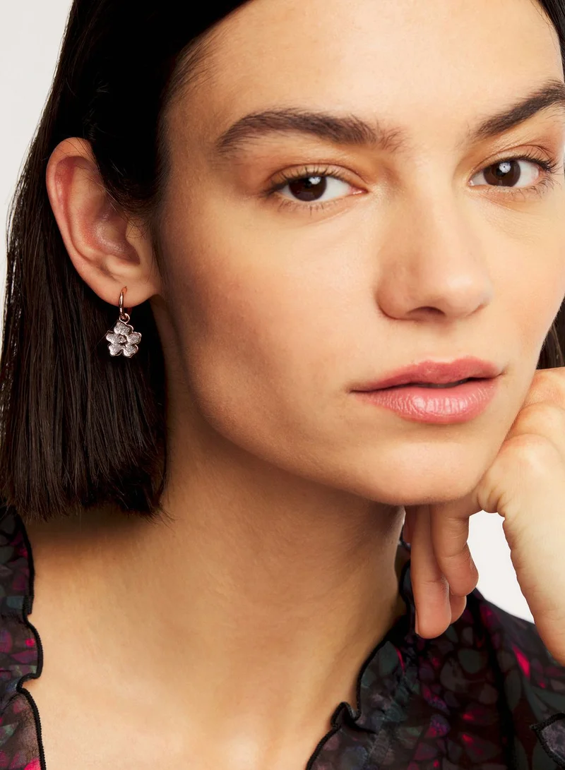Ted Baker Larli Magnolia Lillifora Enamel Huggie Earrings