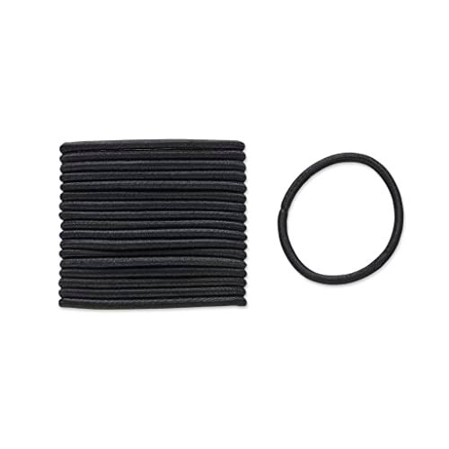 Scunci Satin Smooth No-Damage Hair Elastics, All-day Medium Hold, Black, 18-Pieces (1-Pack) - Image 2