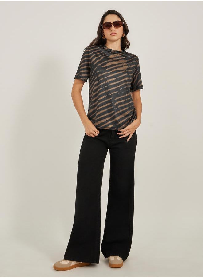 Styli - Animal Print Round Neck Short Sleeves T-Shirt - Image 1