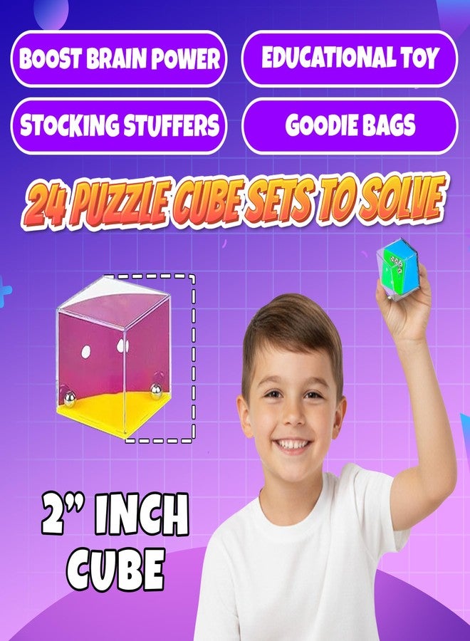 مكعبات ألغاز KiddieLoot لتنمية الذكاء مع سلسلة مفاتيح (عبوة من 24 مكعبًا) - ألعاب متاهة صغيرة للأطفال، هدايا مميزة للحفلات، حشوات لأكياس الهدايا، مكافآت صفية مميزة، مجموعة ألعاب صغيرة للأولاد والبنات - Image 3