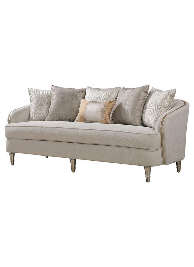DANUBE HOME Mercedez 3 Seater Fabric Sofa Modern Design Three Seat Sofas Living Room Furniture 217x95x79cm Beige  - Image 1