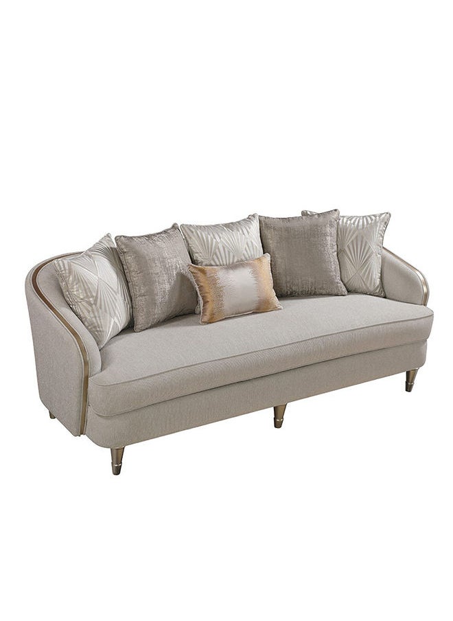 DANUBE HOME Mercedez 3 Seater Fabric Sofa Modern Design Three Seat Sofas Living Room Furniture 217x95x79cm Beige  - Image 2