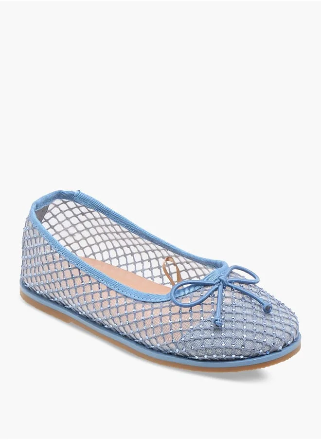 JUNIORS Girls Bow Accent Slip-On Ballerina Shoes