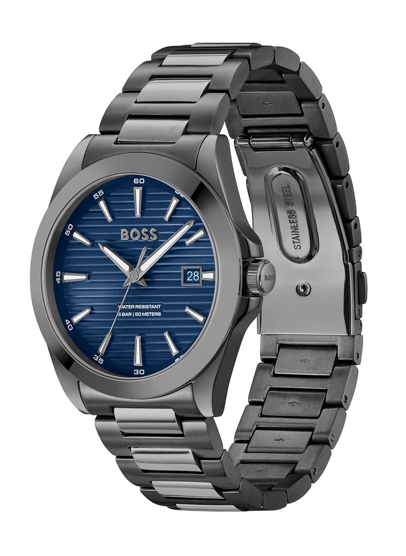 HUGO BOSS HUGO BOSS ROUND ANALOG MEN'S BLUE CASE WATCH - 1514175  - Image 1