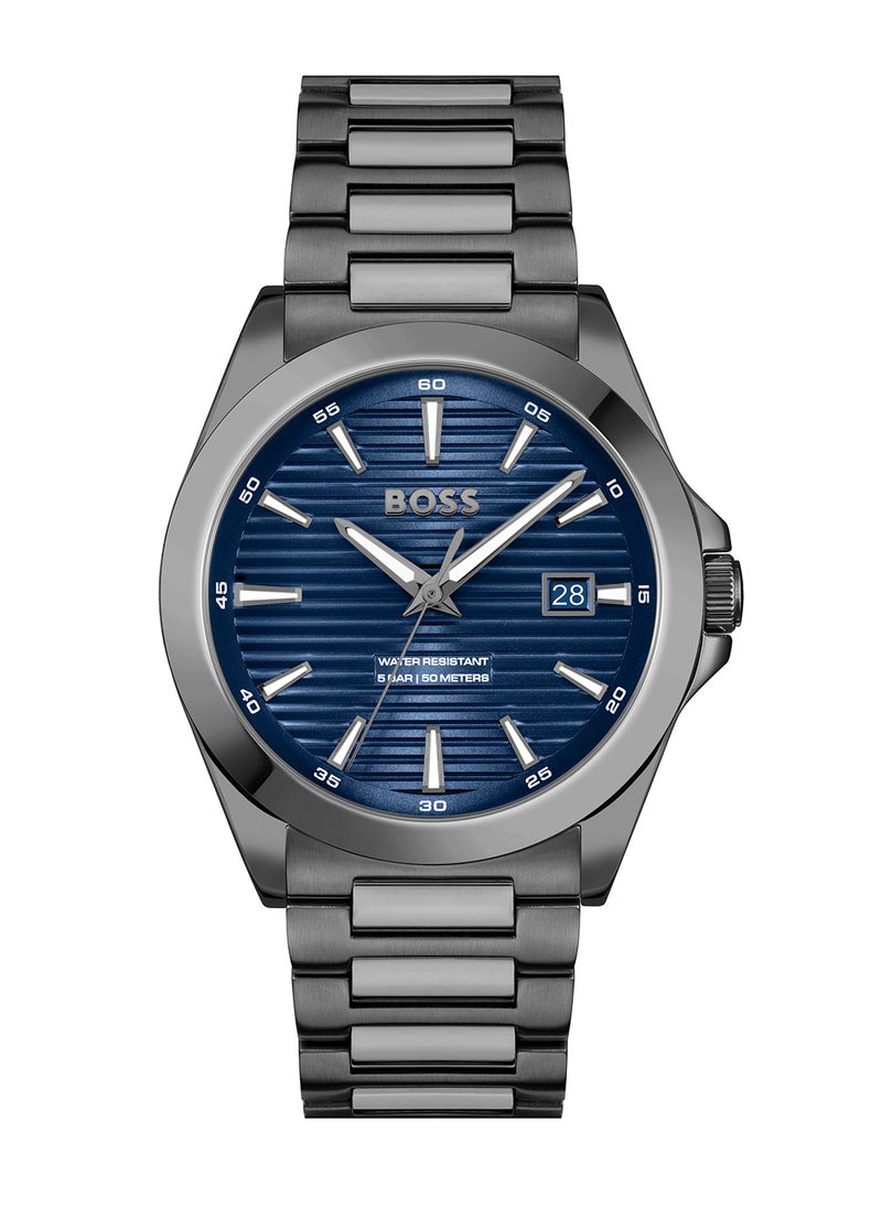 HUGO BOSS HUGO BOSS ROUND ANALOG MEN'S BLUE CASE WATCH - 1514175  - Image 2