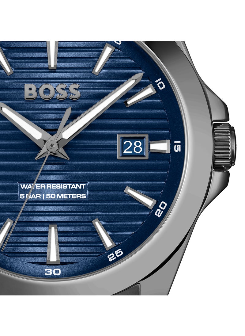 HUGO BOSS HUGO BOSS ROUND ANALOG MEN'S BLUE CASE WATCH - 1514175  - Image 4
