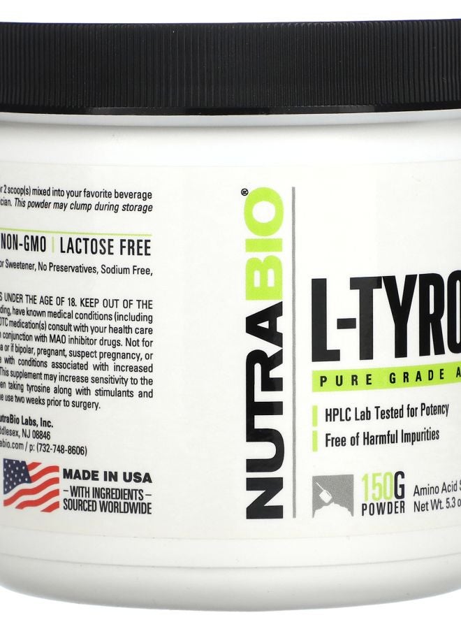 NutraBio L-Tyrosine 5.3 oz (150 g) - Image 2