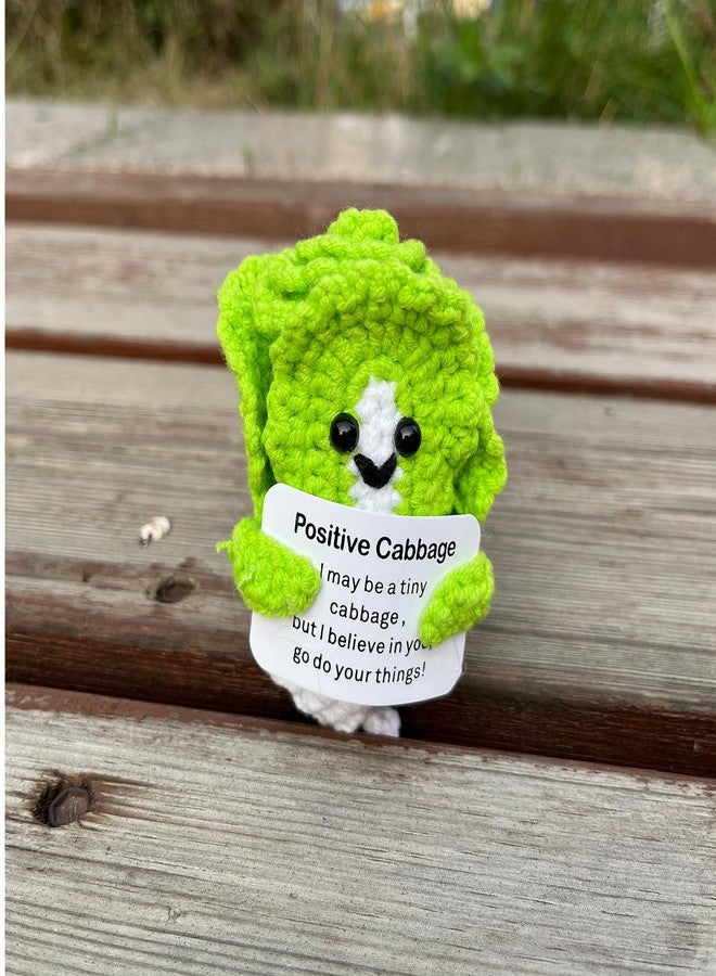 PLWalker Emotional Support Cabbage Gifts Crochet Pickle, Positive Veggie Vegetable Cute Funny Cool Office Desk Decor Decorations for Her Women Men - Image 3