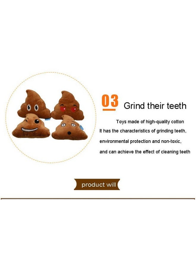 CheeseandU 2Pack Pet Dog Squeak Toy Funny Face Expression Plush Poop Shape Stuffing Squeaking Puppy Playtoy for Small Dogs Puppy - Image 3