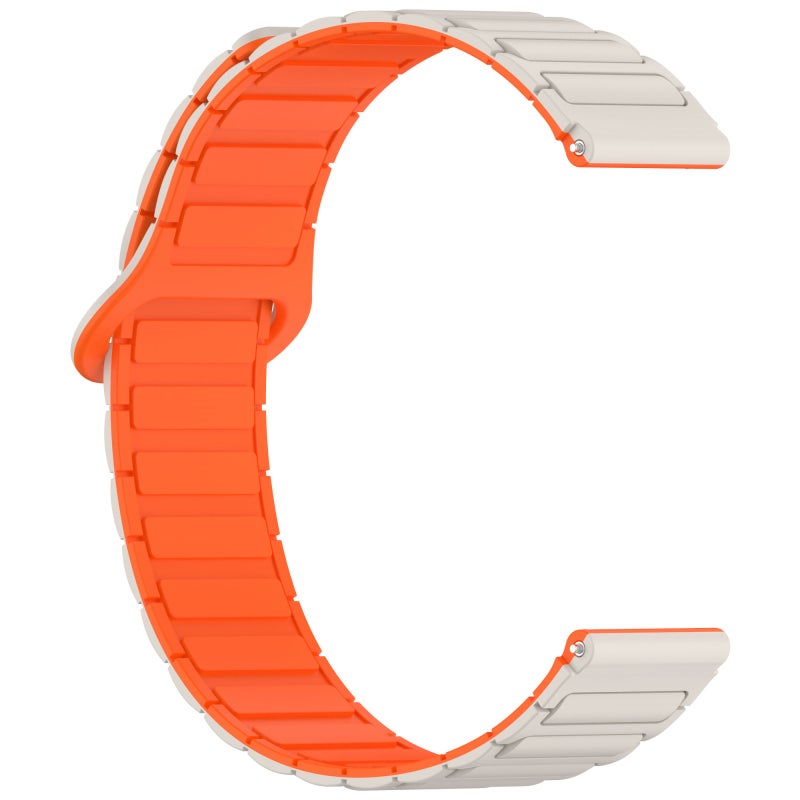 For Huawei Watch Gt 5 Pro 46Mm Two Color Magnetic Buckle Silicone Watch Band(Starlight Orange) - Image 4