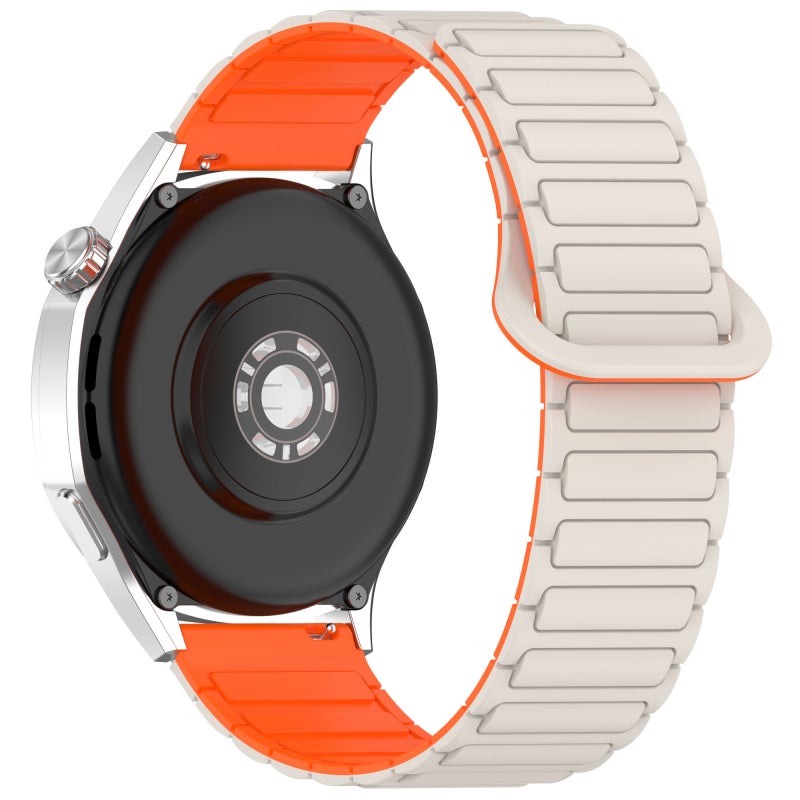 For Huawei Watch Gt 5 Pro 46Mm Two Color Magnetic Buckle Silicone Watch Band(Starlight Orange) - Image 2